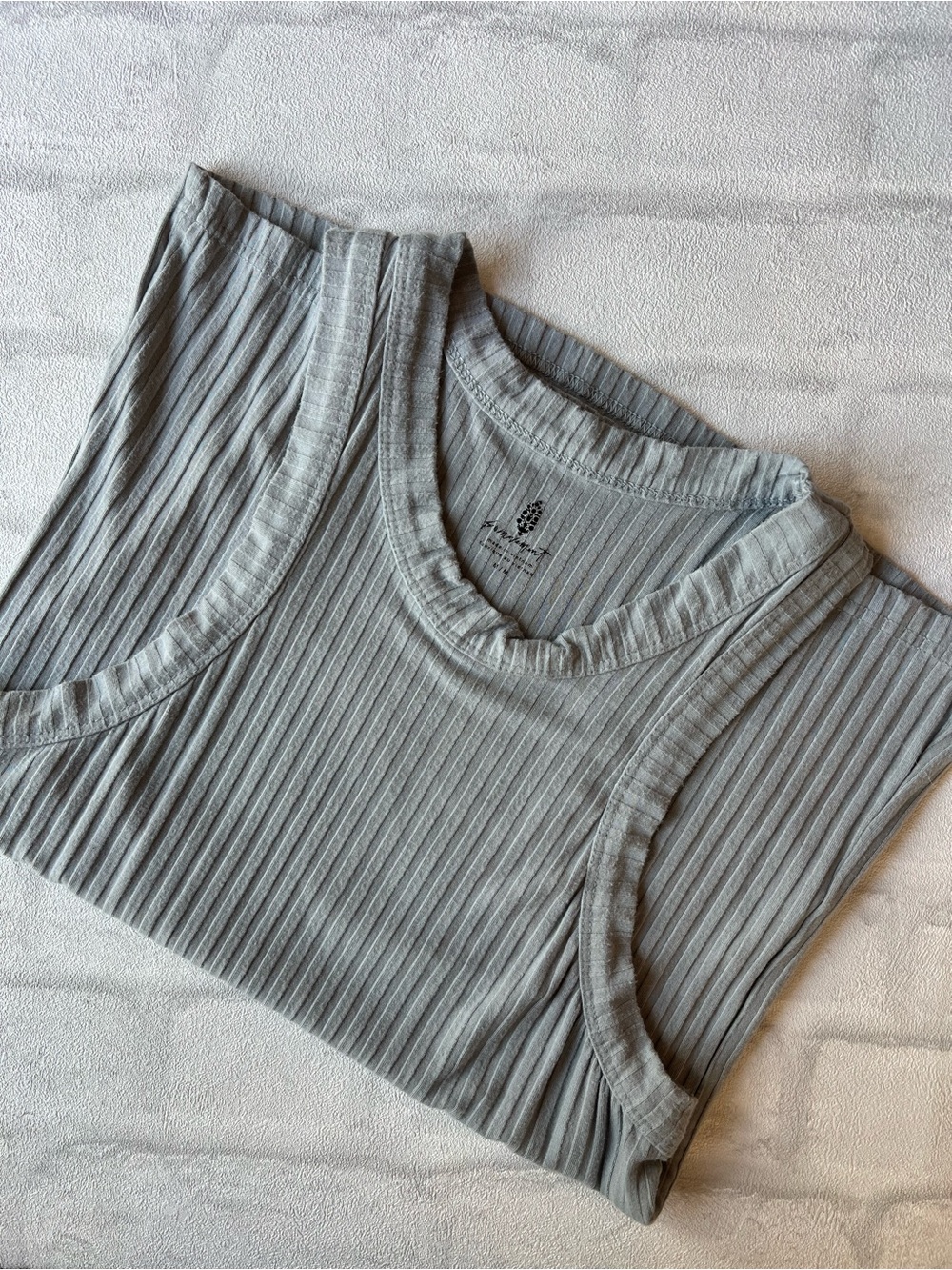FP Movement by Free People Ribbed Scoop Tank Top - Light Gray